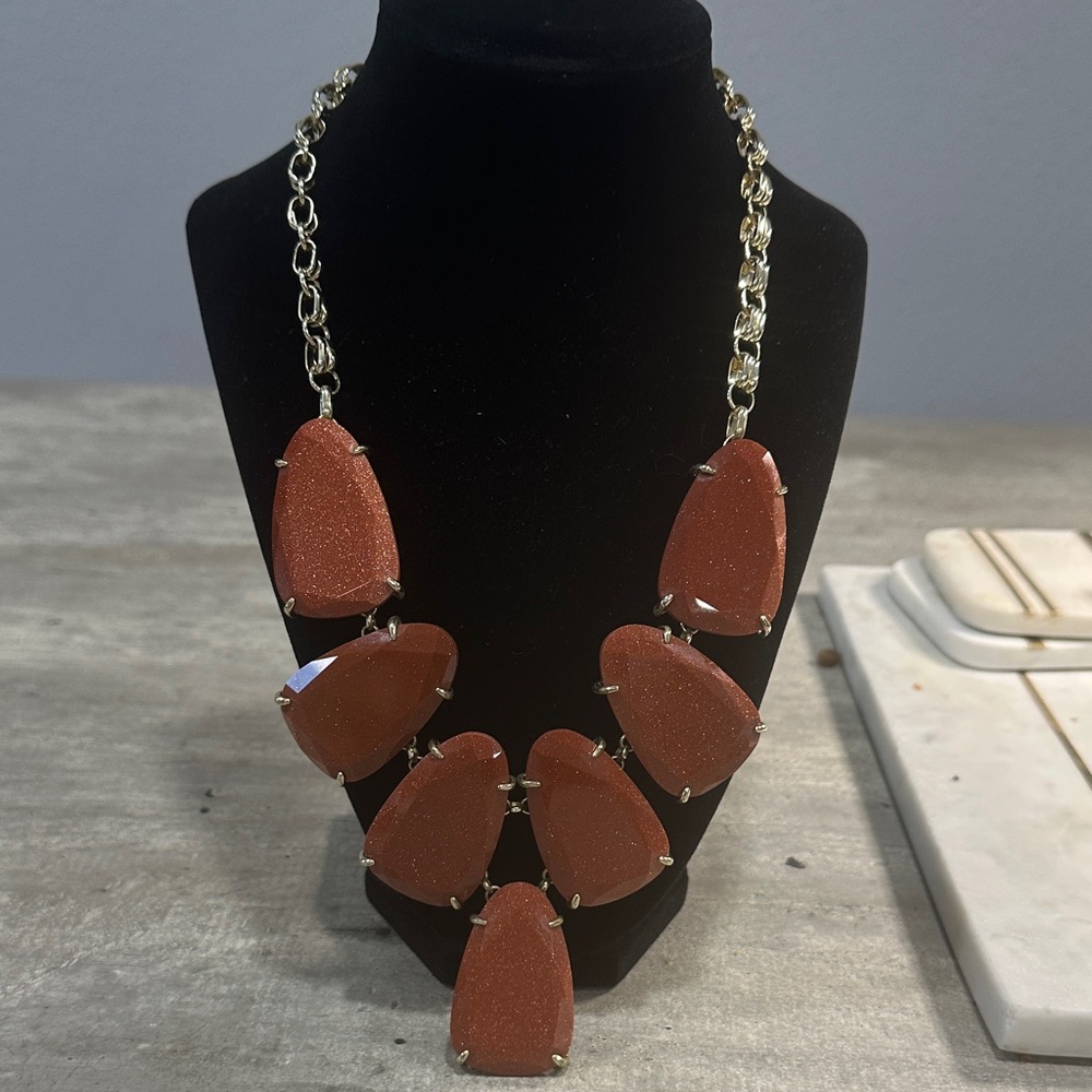 Kendra Scott Gold and Brown Necklace